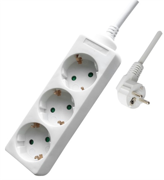 Multipresa a 3 posizioni tipo F Schuko Spina Schuko 16A 250V~ Cavo da 1,5mt