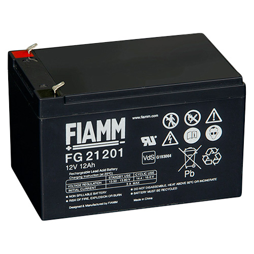 Batteria al piombo ricaricabile 12V 12Ah terminale faston 4.8 mm FIAMM