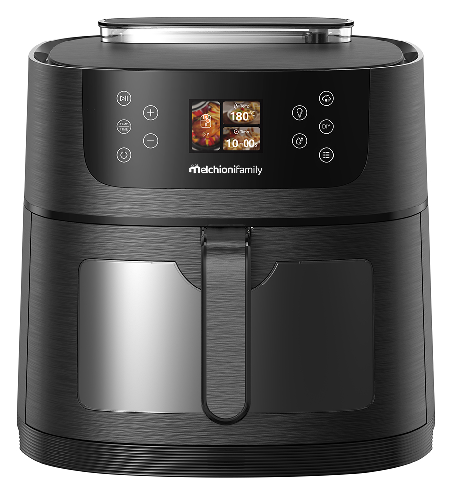 Friggitrice ad aria DORA 8L con intelligenza artificiale e funzione vapore soft nera