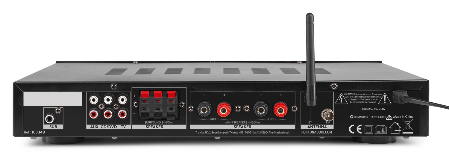 Amplificatore stereo a 5 canali da 400W con bluetooth, FM, SD, USB AV-150BT