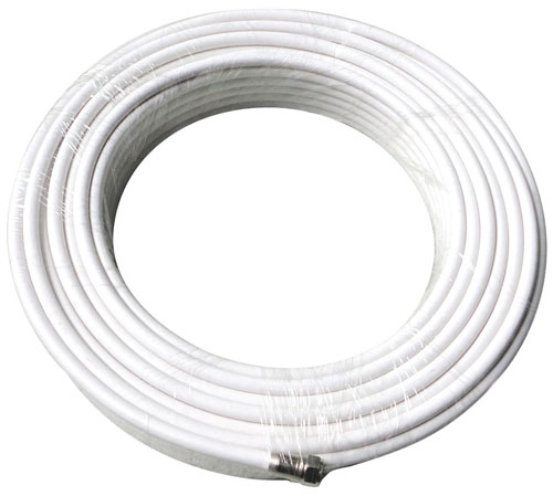 IR-EA-5.0-30 - Cavo coassiale  75 Ohm, bianco, diametro 5 mm, classe A, con connettori F, matassa da 30mt.
