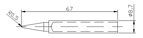 N6-1 10 Punte coniche da 0,5mm per saldatore MK-728/40W
