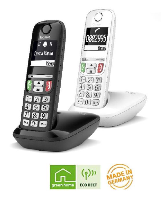 Telefono Cordless Gigaset DECT con tasti grandi E270 - colore Bianco