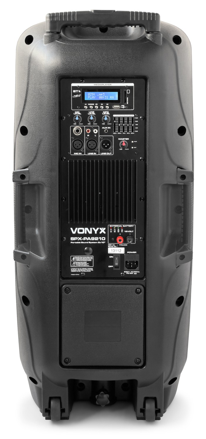 Diffusore portatile da 1000W 2x 10" con 2 radiocomandi UHF mod. SPX-PA9210