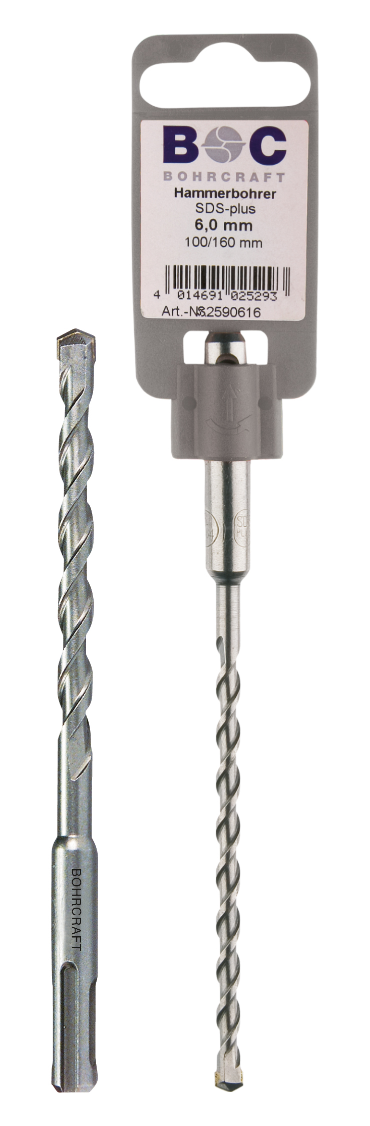 BOHRCRAFT 25900508026 Punta per martelli SDS-PLUS, ø 8,0 mm, lunghezza totale 260 mm conf. 1 pz