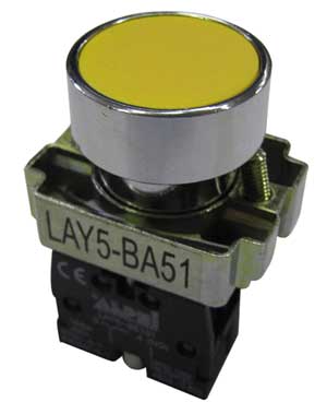 Pulsante Piatto A Giallo N/O AP/INT/B51-C