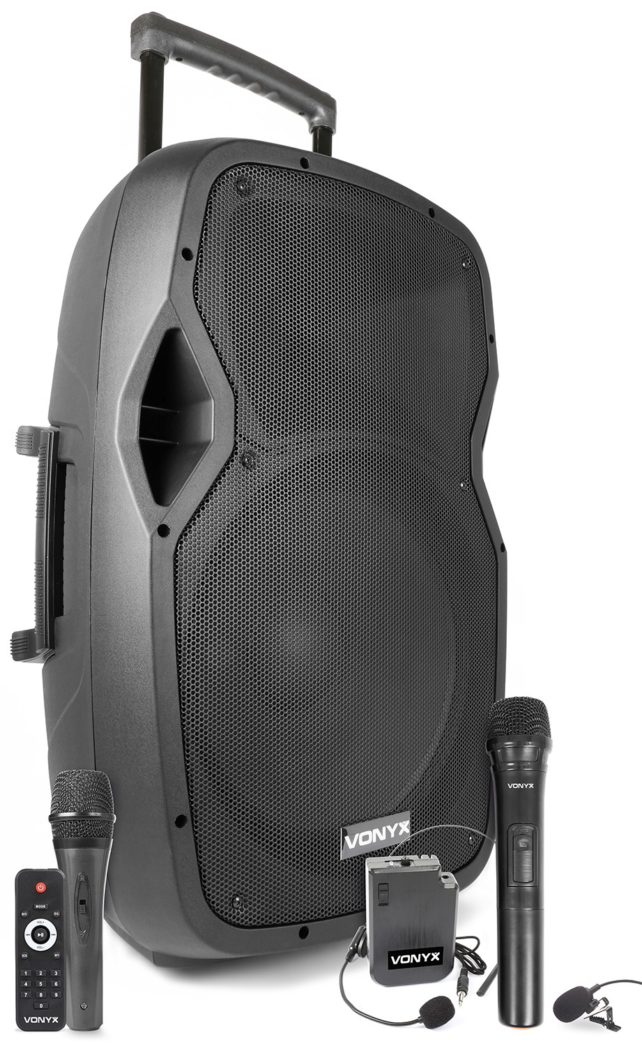 VONYX 550923426 Sistema portatile 15" da 800W  con 2 radiomic. UHF mod. AP1500PA