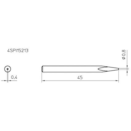 Punta Weller T0054321399 per Saldatore SPI 16, 0,8 mm, scalpello piegato