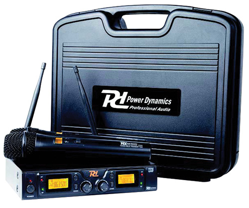 Sistema microfonico uhf wireless 2x 8-canali con 2 microfoni 179.196 PD782