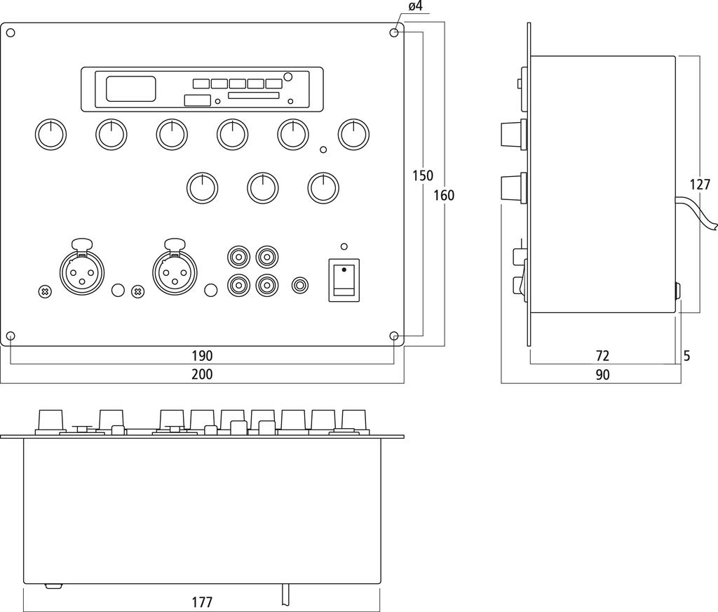 MXT-52MP3 - Mixer da incasso