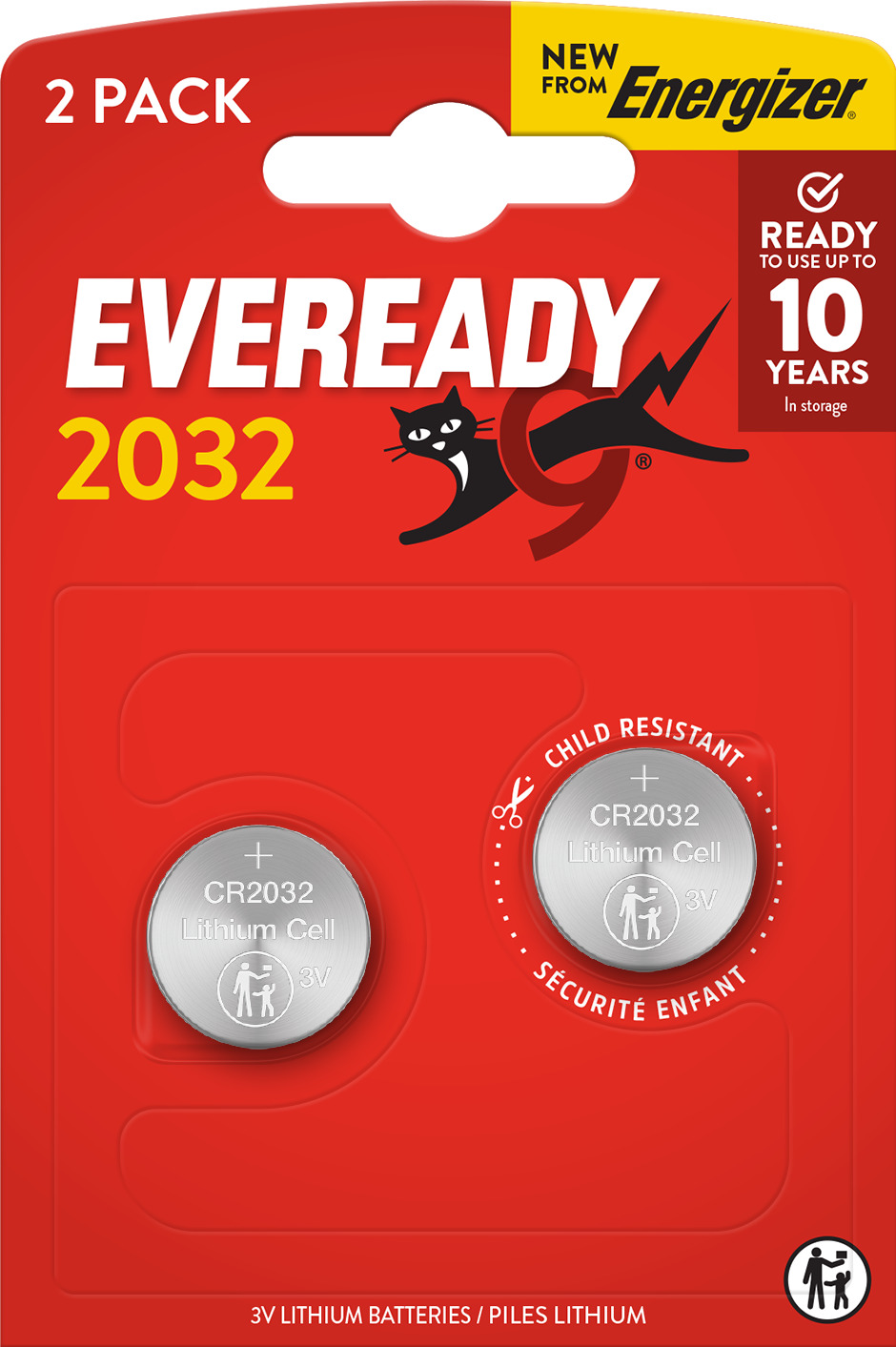 Eveready Lithium CR2032 blister da 2 pezzi