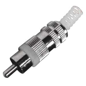 Spina Volante Coassiale Metallica Con Guidacavo Bianco RCA/378B-I