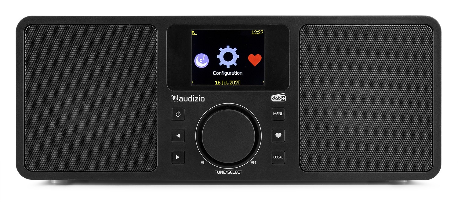 Roma, WiFi Internet radio con batteria integrata e display a colori, colore nero