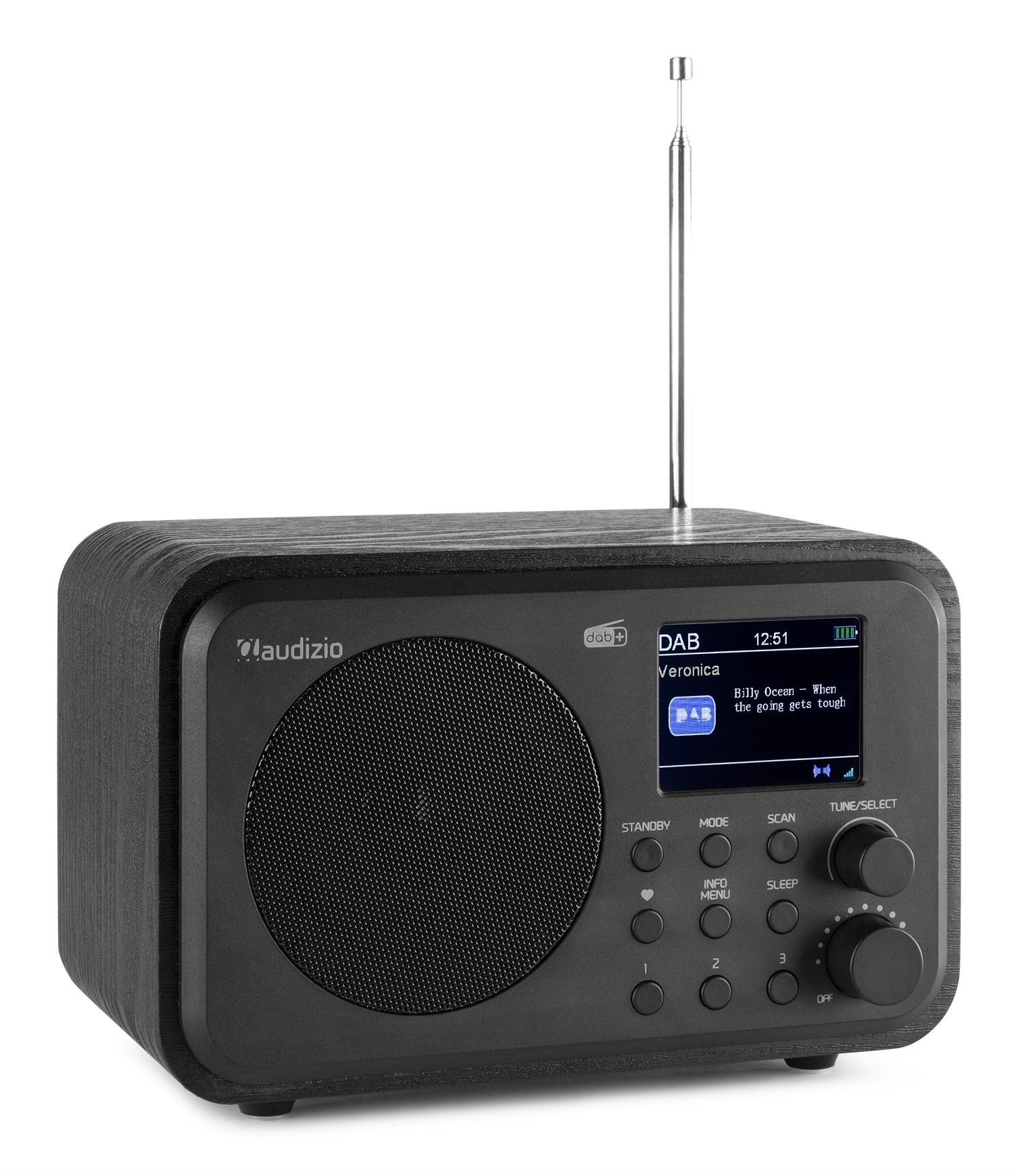 Milano, Radio DAB+/FM con batteria ricaricabile, BT e display, colore nero
