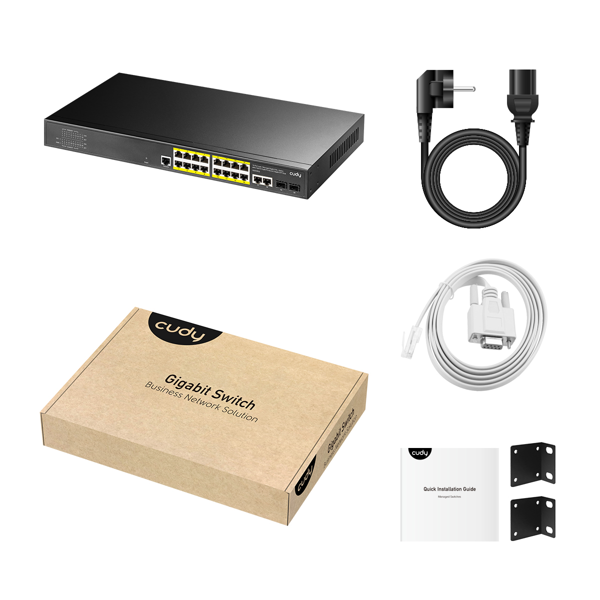 GS2018PS2-200W - 16-Port Layer 2 Managed Gigabit PoE+ Switch with 2 Uplink Gigabit Ports and 2 Gigabit SFP Slots, 200W
