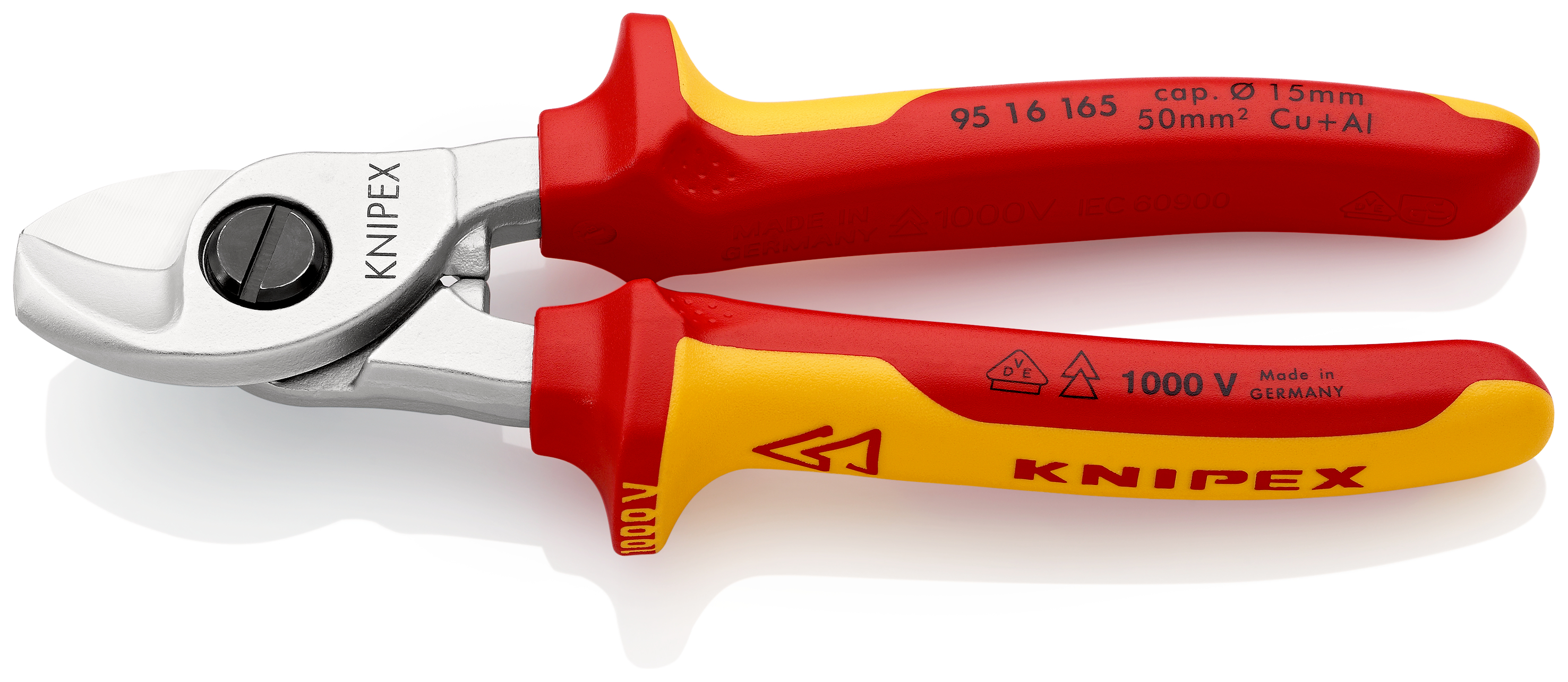 Cesoia Knipex VDE per cavi, 165mm, isolamento a 1000V