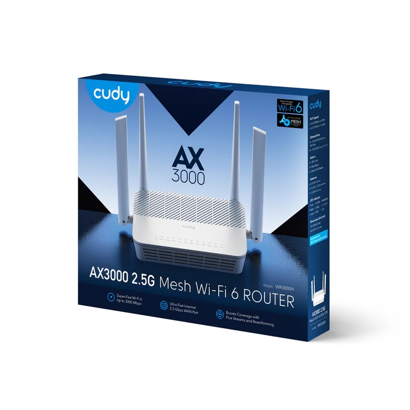 WR3000H - AX3000 2.5G Wi-Fi 6 Mesh Router