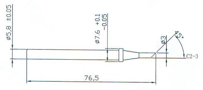 C2-3 10 Punte a taglio da 45° 3mm per saldatore MK-728/60W