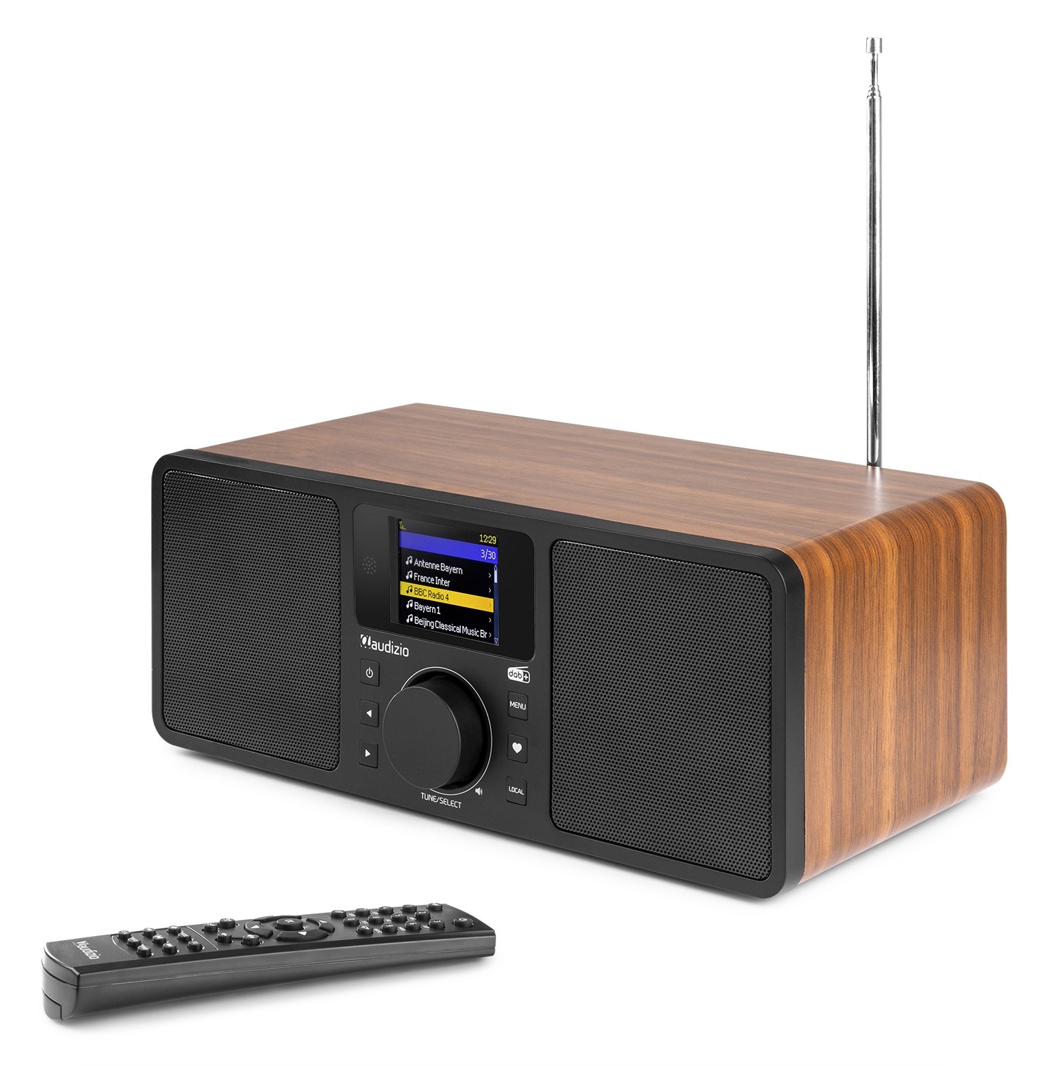 Roma, WiFi Internet radio con batteria integrata e display a colori, colore noce