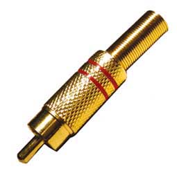 Spina Volante Dorata Coassiale RCA Schermata N.Con Guidacavo Rossa SP/559R-C