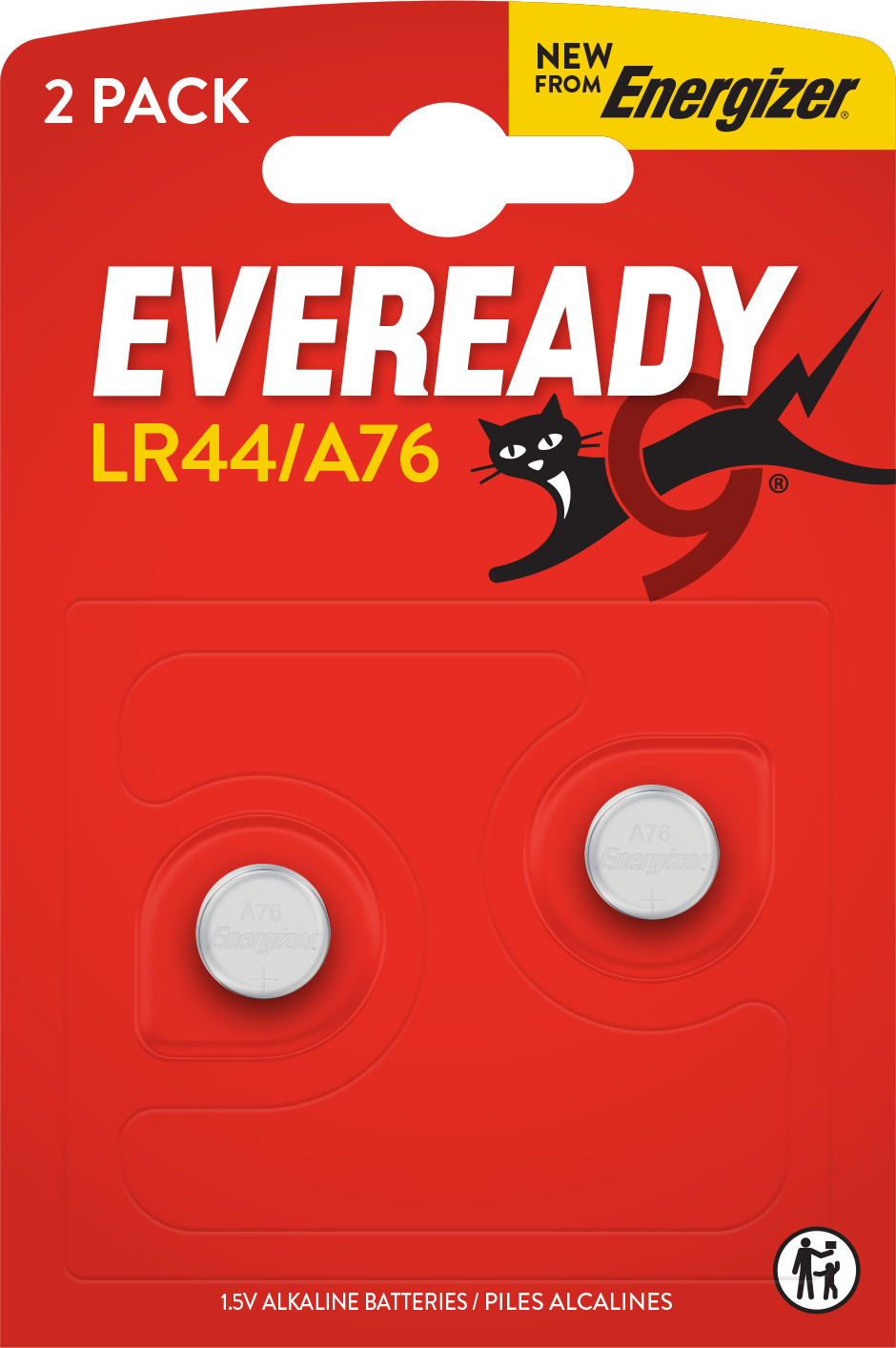 Eveready A76/LR44 Alk blister da 2 pezzi