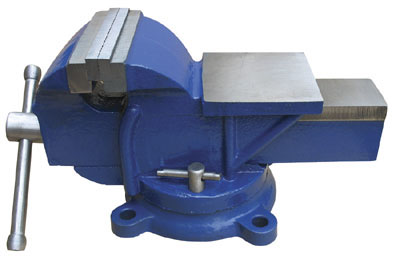 Morsa da banco con base girevole, per meccanici, apertura ganasce 125mm