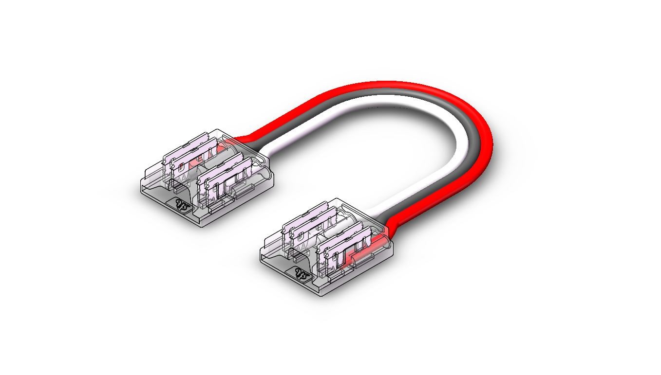 Connettore strip - strip con cavetto 15cm, dual color, board 10mm 3 pin IP20