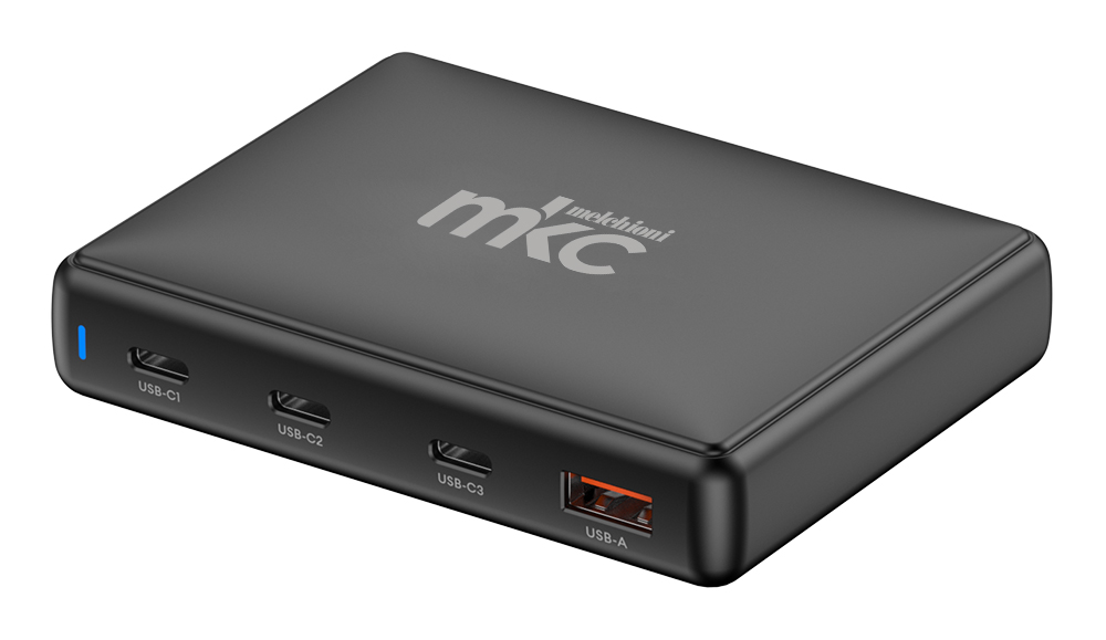 Caricabatterie USB GAN 140W PD 3 USB-C + 1 USB-A Nero