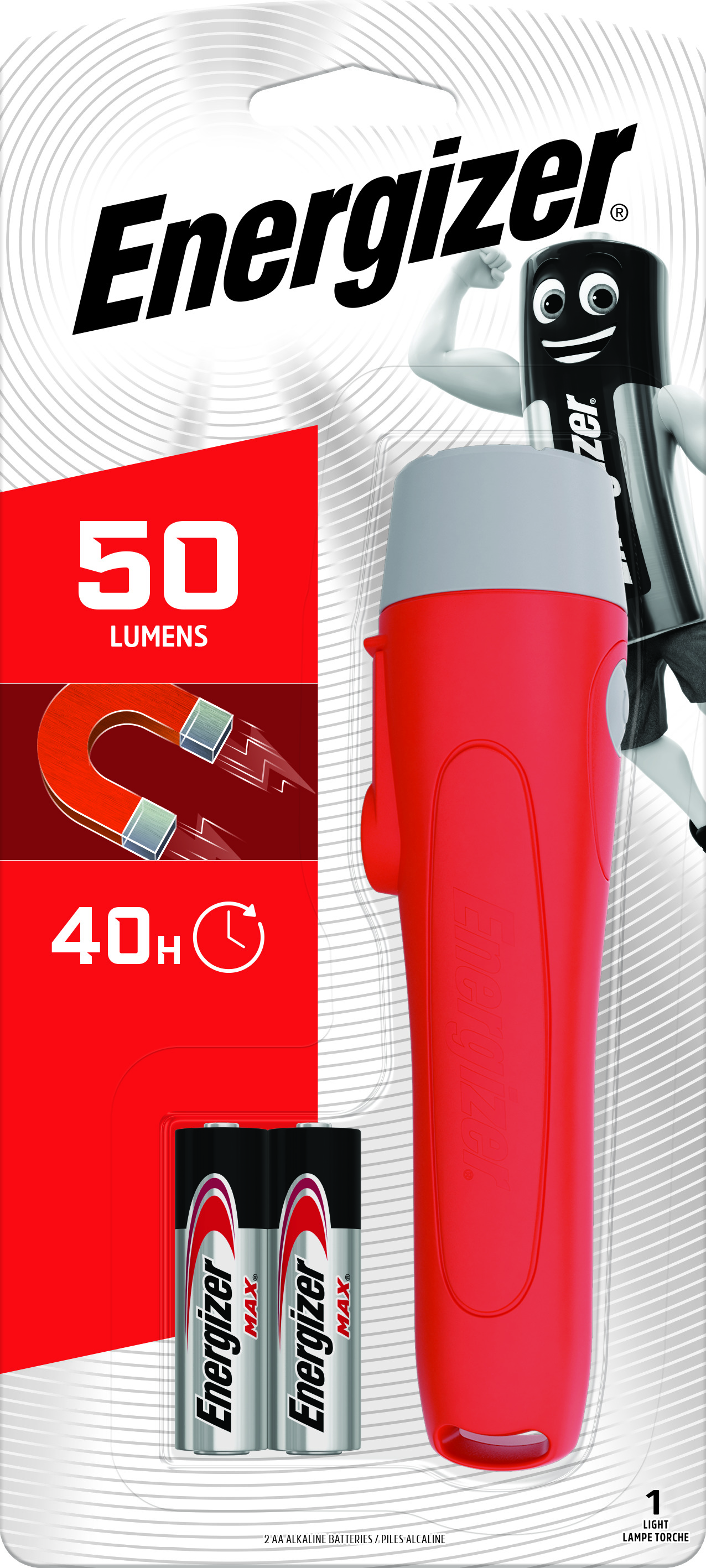ENERGIZER EU 2AA Handheld Light with Magnet 50 lumens, tray