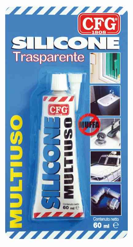 Silicone Multiuso Antimuffa Puro Al 100%, Tubetto Da 60 mL Trasp. W00071 CFG