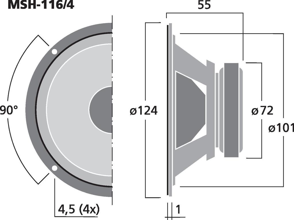 MSH-116/4 - Altoparlante Midrange HiFi