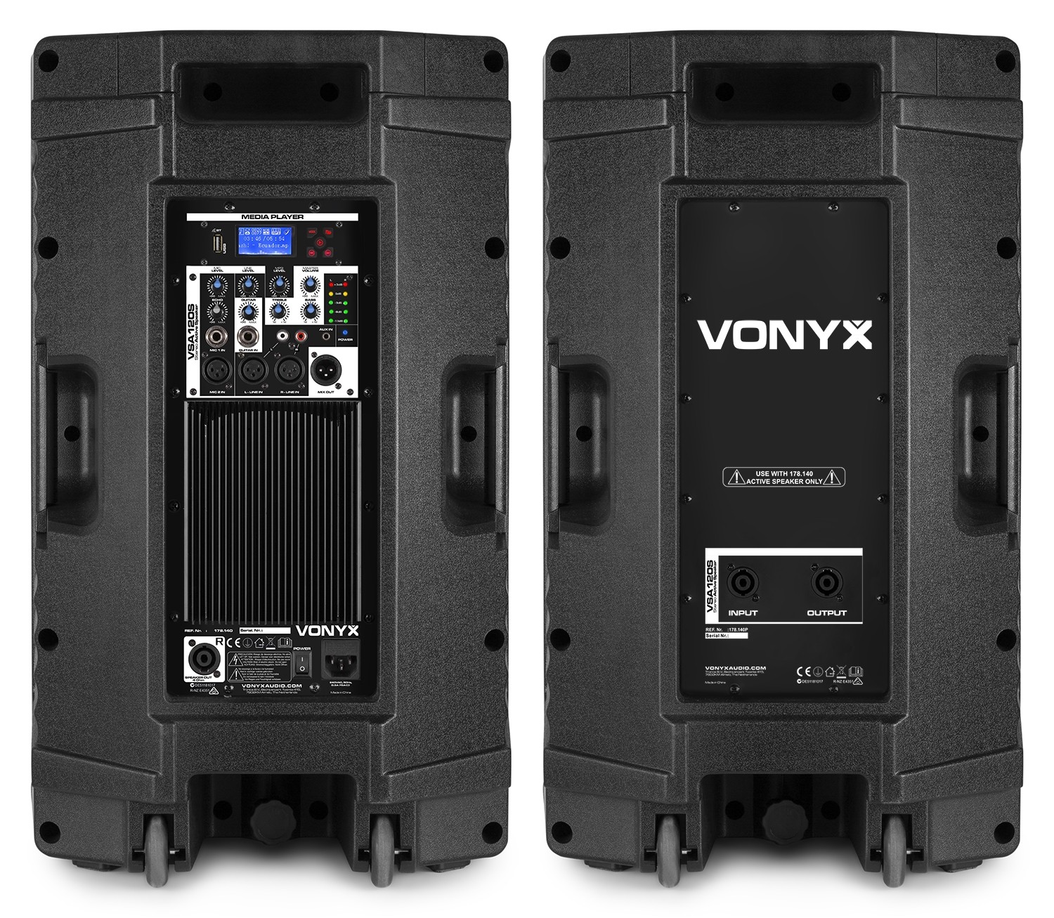 Set 2 diffusori attivi da 800W, 12" con BT/USB/MP3 mod.VSA120S