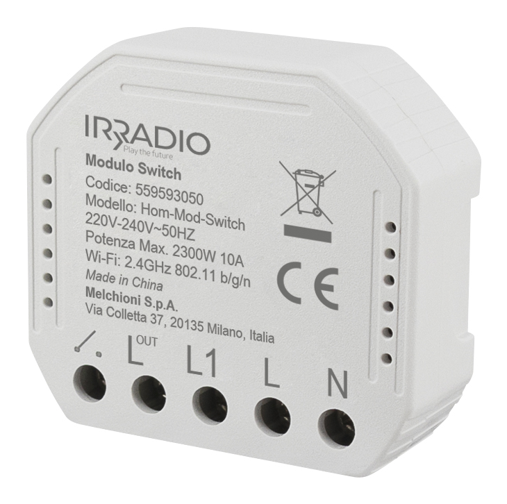 Modulo switch da incasso 10A 1 canale WiFi Hom-Mod-Switch