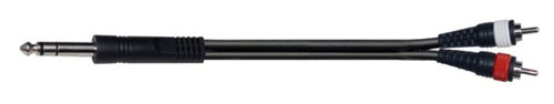 Cavo jack 6,3 m stereo - 2x rca m 1,5m JRR-15BK