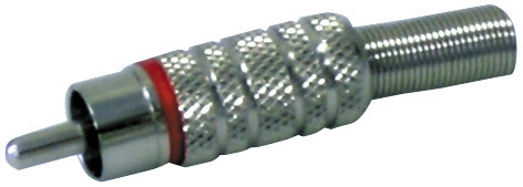 Spina rca volante metallica rossa con guidacavo FR0101M/NI RED