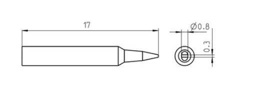 RT Pico Punta saldante, punta a cacciavite, Ø 0,8 x  0,3 mm T0050104299 Weller