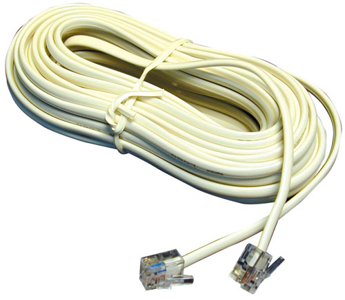 Cavetto telefonico lineare 3mt intestato bianco 6-4