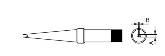 Punta a cacciavite lunga 370°C Largh. 3,2 mm Lungh. 1,2 mm 4PTM7-1 Weller