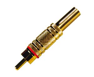 Spina Volante Dorata Coassiale RCA Schermata R.Con Guidacavo Rossa SP/557R-C