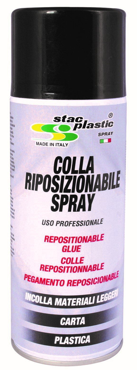 Colla Spray Riposizionabile 400ml, Giallo Paglierino, A02014 Stac Plastic