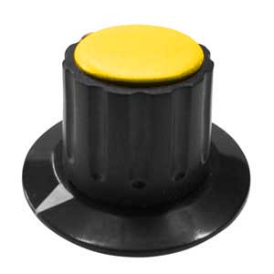 Manopola Nera A Mandrino 36x20 Ø6 Gialla MA/1125G