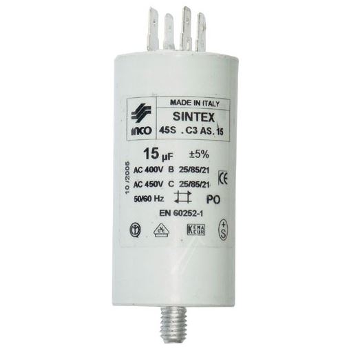 Condensatore in polipropilene di spunto terminale faston 15UF 400/450V