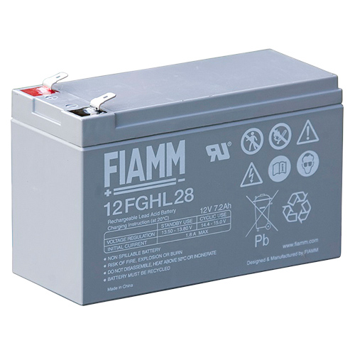 Batteria al piombo ricaricabile 12V 7,2Ah longlife term. faston 6.3 mm FIAMM