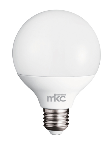 Lampadina LED E27 220-240vca 3000K luce bianca calda G90 GLOBO 14W MKC Light