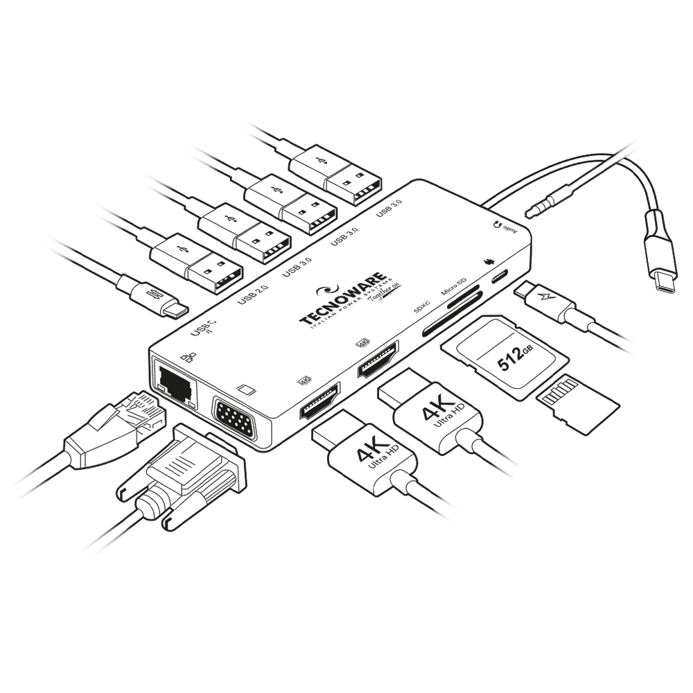 HUB ADAPTER USB TYPE-C 13 in 1
