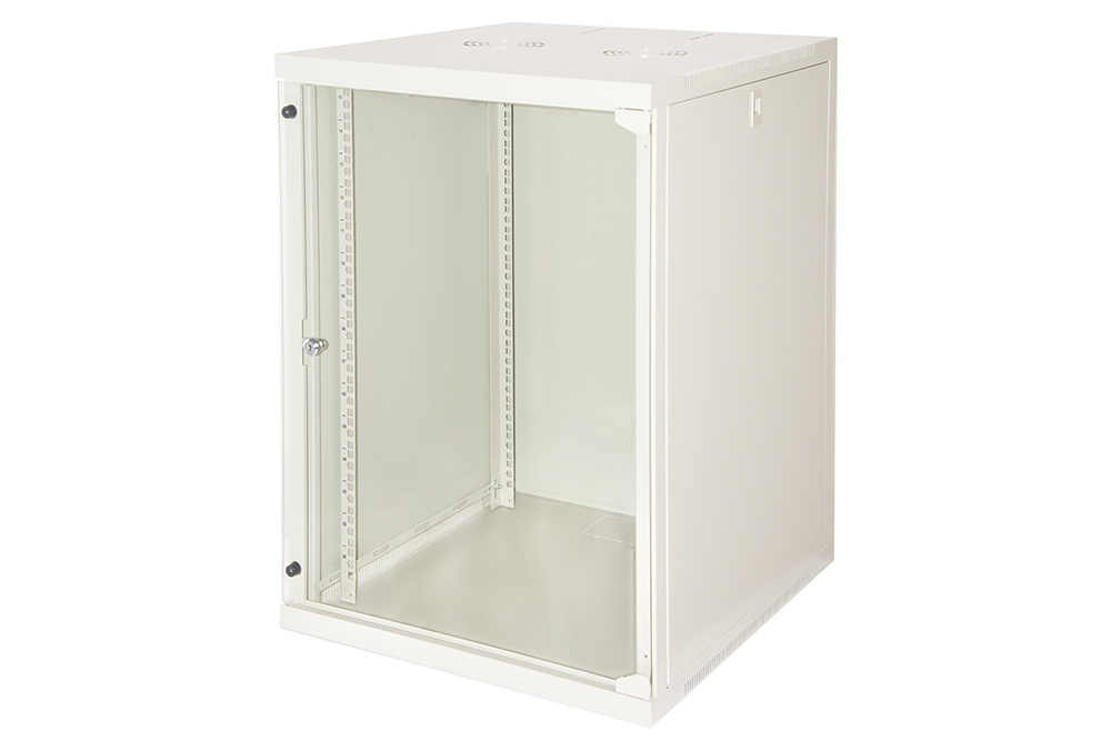 MK1915U66G - ARMADIO RACK 19 15 UNITA' DA MURO COLORE GRIGIO CHIARO PORTA VETRO