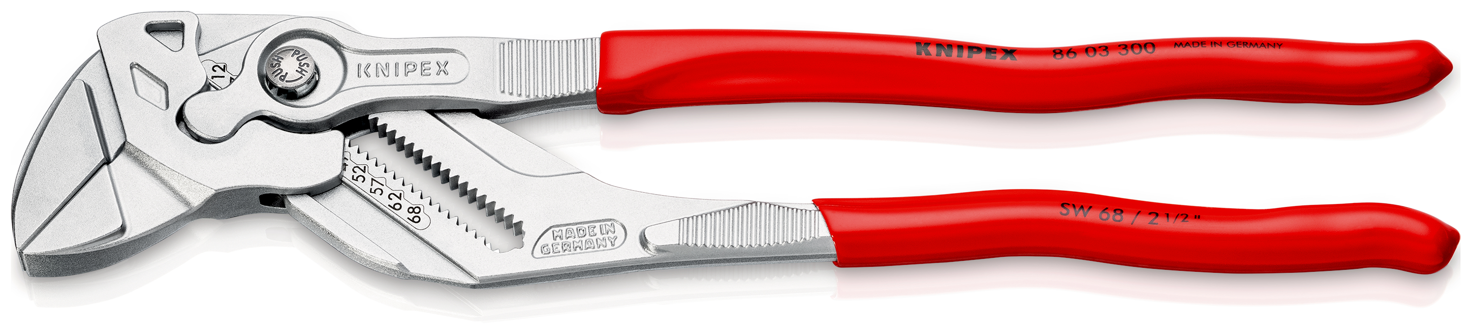 Pappagallo giratubi Knipex 300mm, scorrimento a pulsante