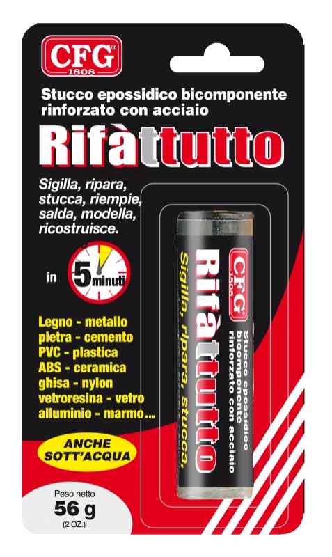 Rifattutto Stucco Bicomponente Epossidico Universale Blister Da 56 Gr P00801 CFG