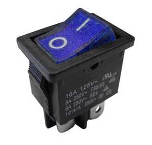 Interruttore Bilanciere 10A-250V Bipolare Blu INT/3404H-I