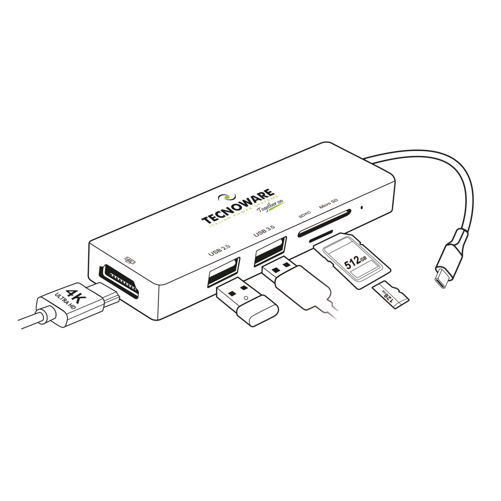 HUB USB TYPE-C 5 in 1 Adapter